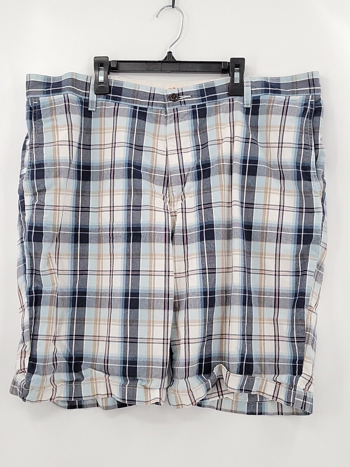 Dockers Chino Shorts Mens 40 Plaid 100% Cotton Causal Wear