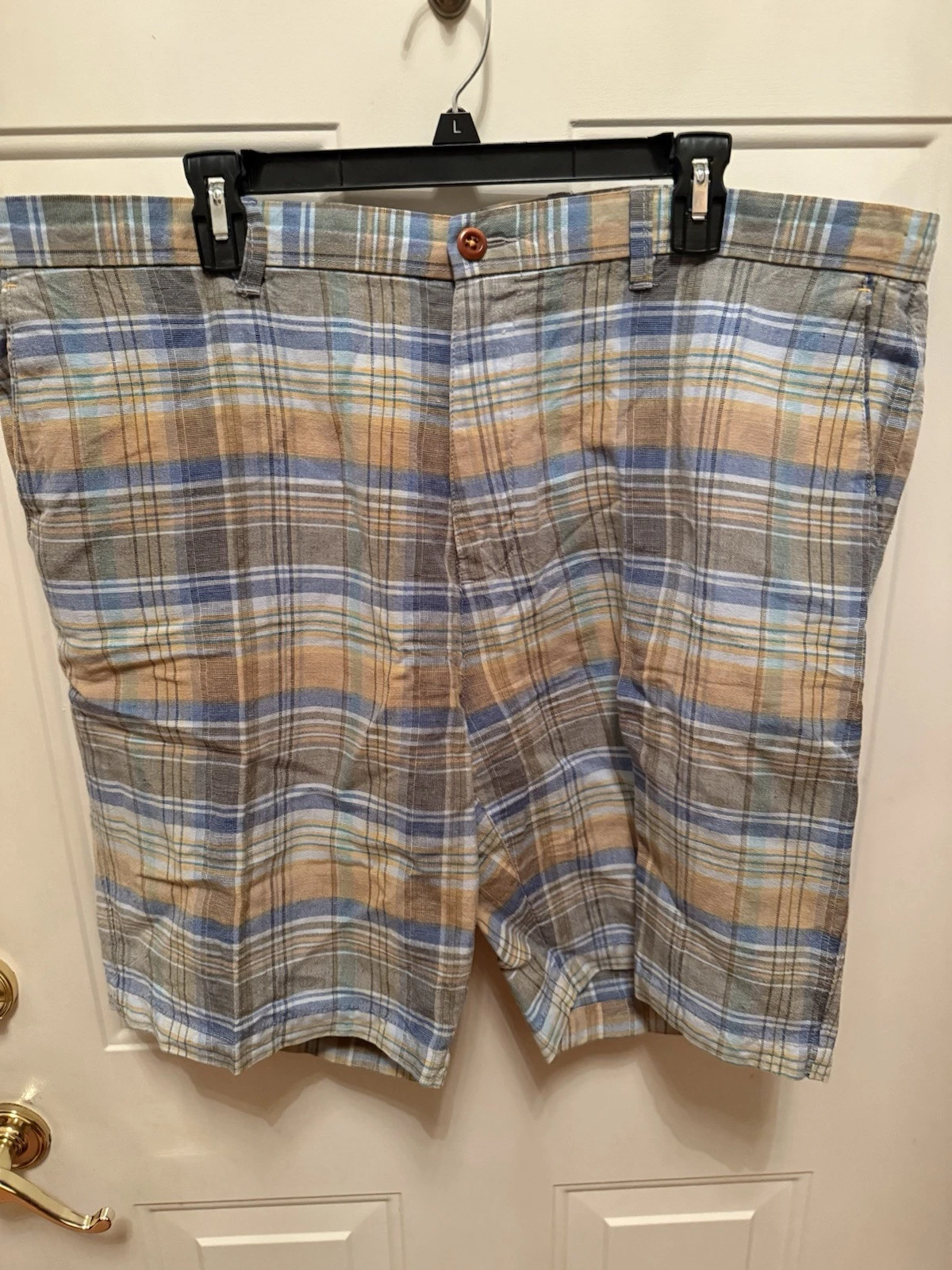Tommy Bahama Shorts - Men's 40 - Blue/Tan Striped