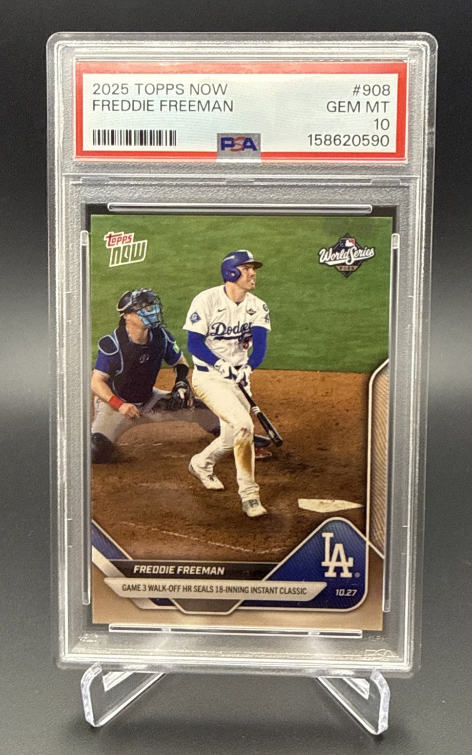 2025 Topps Now FREDDIE FREEMAN 908 World Series Dodgers 18-inning Classic PSA 10