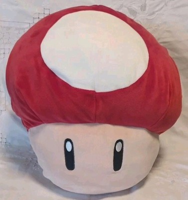 Super Mario Kart Throw Pillow Red Mushroom Plush Large 13  Club Mocchi-Mocchi