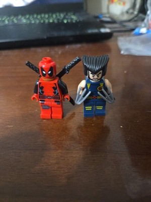 RARE Lego Deadpool Minifigure Marvel Wolverine  Blue Costume Included 