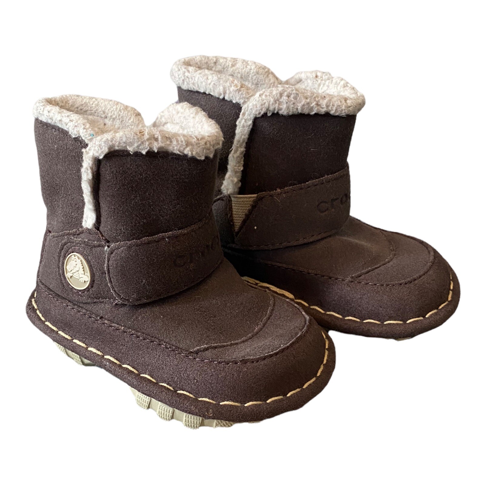 CROCS Winter Boots Crocasam Brown Faux 