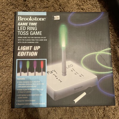 Brookstone LED Ring Toss Game Light Up Edition Color Changing NEW Beer Drinking