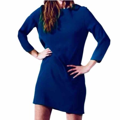 Sandro Paris Royal Blue Mini Shift Dress With Back Bow Tie S