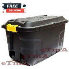 Heavy Duty Tough Large 75 Litre Plastic Storage Box Container Trunk With Wheels|