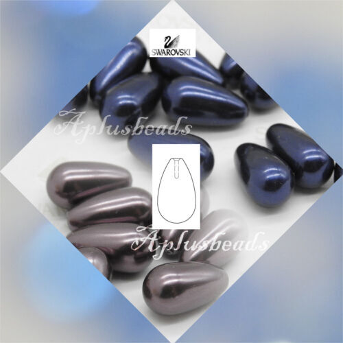Drop, 2 Swarovski 9x5mm Tanzanite Purple Briolette Teardrop