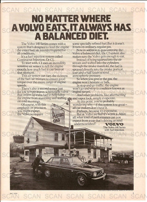 1974 Volvo 140 Series Vintage Magazine Ad