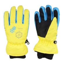 Kids Ski Snow Gloves Winter Cold Weather Windproof 9-12 years old A - Yellow