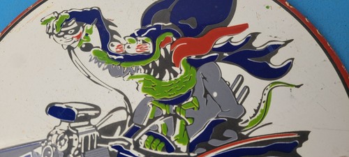 Vintage Rat Fink Porzellanschild - Batman Zapfsäule Platte Tankstellen Schild - Bild 2 von 15