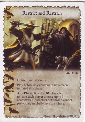 3 x Restrict and Restrain AGoT LCG 1.0 Mask of the Archmaester 84 | eBay
