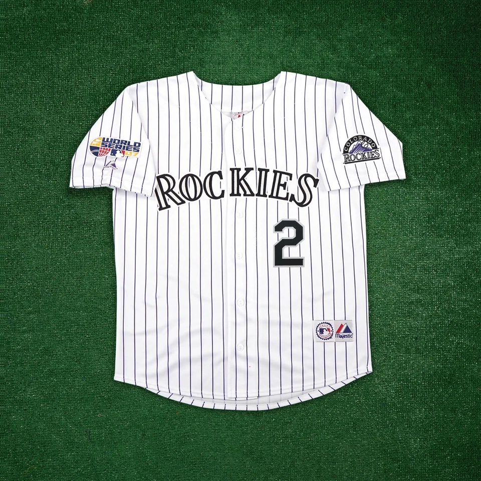 Troy Tulowitzki 2007 科罗拉多落基山脉世界系列男式主场白色球衣 — 第 2/4 张图片