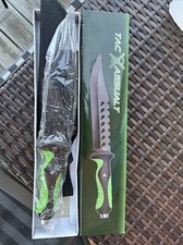 13" Bowie Knife Composite Green Handle and Sheath TA-026GR