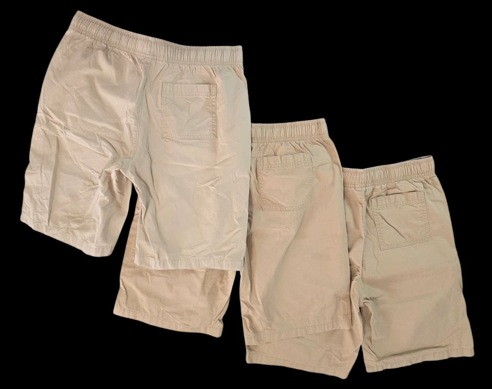 Lands End Boys Shorts Large 14-16 Drawstring Elastic Waist Uniform Khaki 3 piece - Image 2 of 4