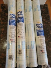 4 Kittrich MAGIC COVERS Self- Adhes. Dec. Cover. 18"×50'  75 Sq.ft Transparents
