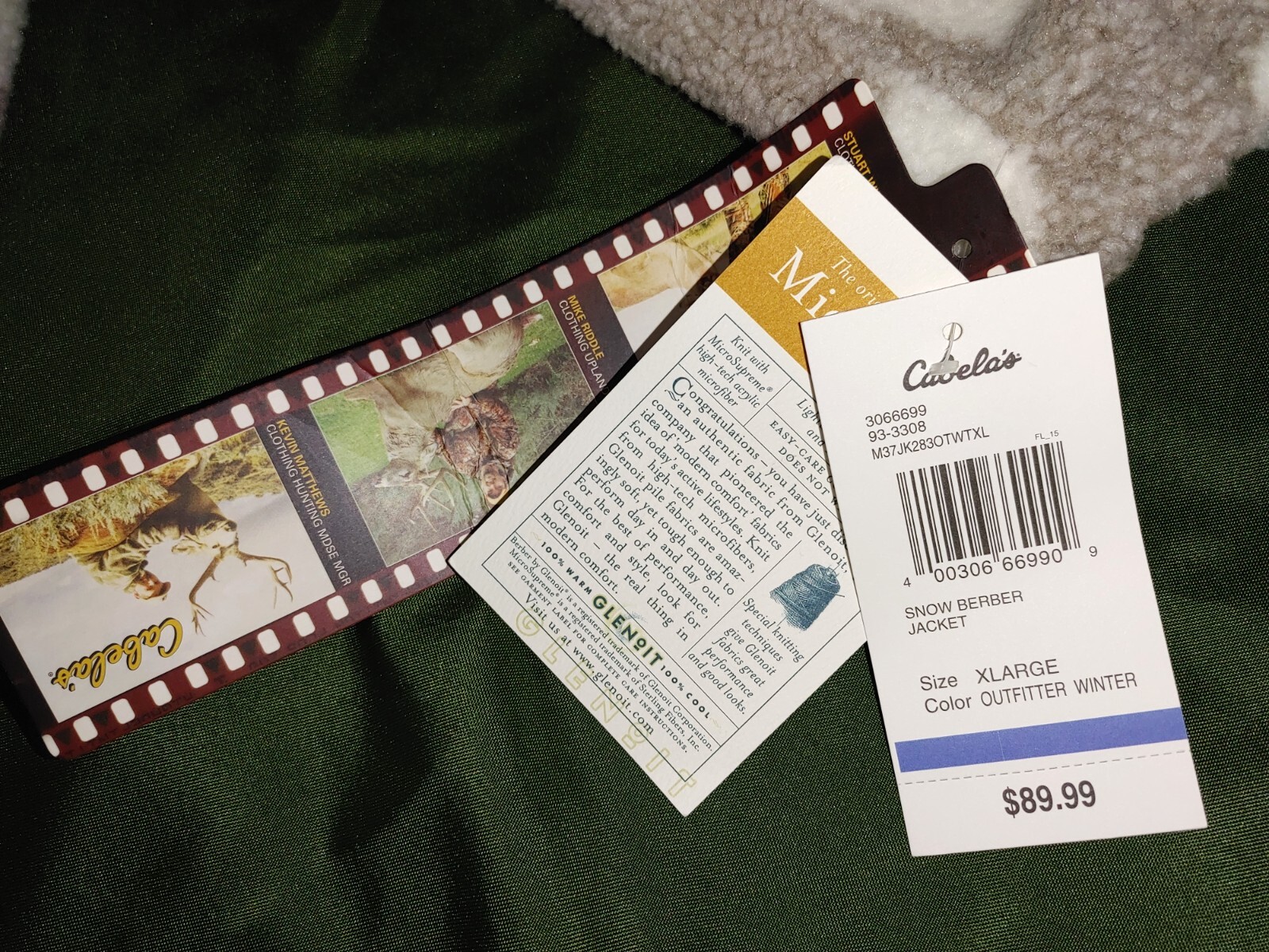 CABELA'S BERBER FLEECE SNOW CAMO JACKET, XL, OUTFITTER WINTER CAMO