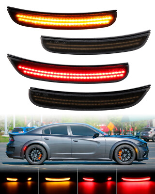 Für 2015-2023 Dodge Charger Vorne Hinten LED Seitenmarkierungsleuchten Lampen x4