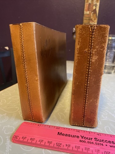 Vtg. Tan Leather Document Slipcase Hand Stitched 8”x 5”x 1.5”, Wiesbaden Germany - Picture 8 of 23