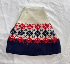 Snow Flake Wool Blend Knit Beanie Ski Snowboard Hat Adult Blue White EUC