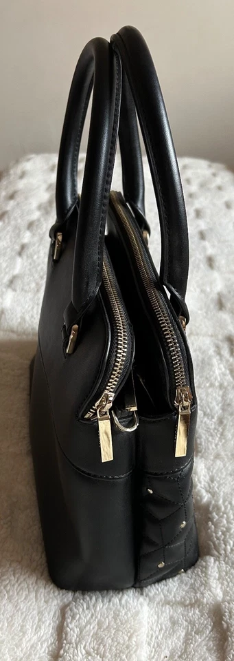 Modalu Pippa Black Studded Bag Faux Leather Shoulder Grab Bag Modalu London. - Image 3 of 4