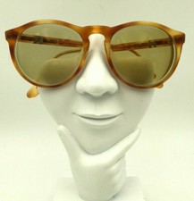 Vintage Cesco 2000 Honey Brown Round Horn-Rimmed Sunglasses FRAMES ONLY