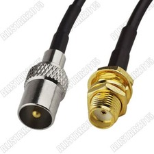 10Pcs IEC DVB-T TV PAL Male Plug to SMA Female RG174 Jumper Pigtail Cable 15cm