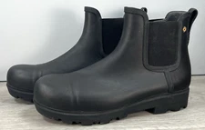 BOGS Women 12 Laurel Safety Black Rubber Waterproof Comp Toe Ankle Outdoor Boots