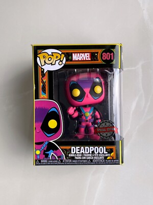 FUNKO POP! Vinyl Marvel Blacklight DEADPOOL #801 FIGURE Bobble Head | NEU & OVP