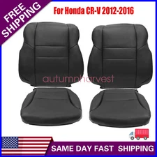 For 2012 2013 2014 2015 2016 Honda CR-V Front Bottom Top Seat Cover Leather BLK