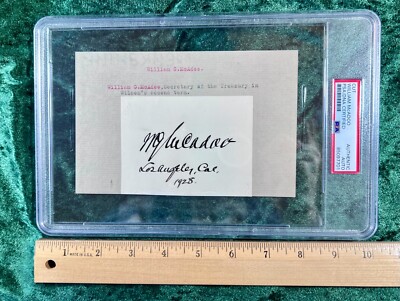 William G. McAdoo signed card, 1928, Wilson's Sec. of Treasury, d. 1941, PSA/DNA