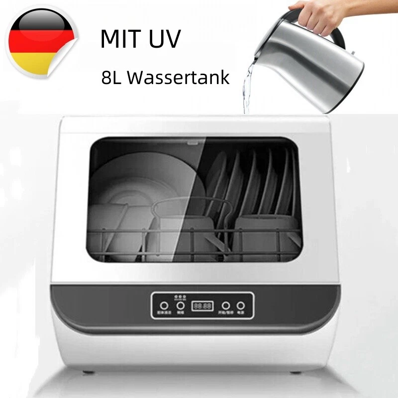 Geschirrspüler 5L mini Spülmaschine Tischgeschirrspüler 45cm freistehen UV 4 Mod