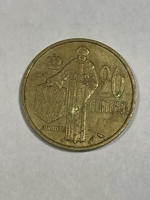 Monnaie Monaco 20 Centimes Rainier III 1962 (10-41/2) - Photo 1/2