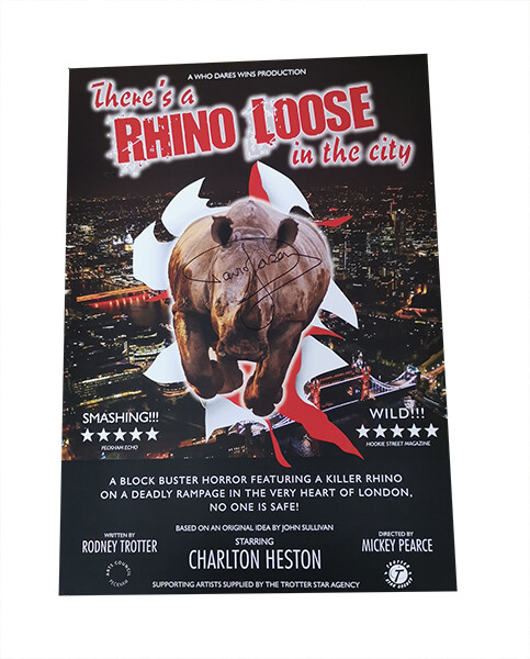 Rhino Loose in City Only Fools and Horses Movie Poster SIGNED BY DAVID JASON A3