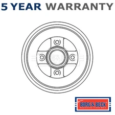 Borg & Beck Rear Brake Drum Fits Agila Wagon R 1.0 1.2 CDTi 1.3 9214294