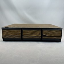 Faux Wood Grain 3 Drawer 36 Slots Audio Cassette Tape Storage Holder Case 1980's