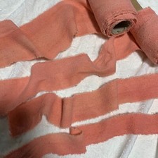 Hand Dyed Peach Pink 100 Silk Noil Ribbon  4 Widths to choose from 