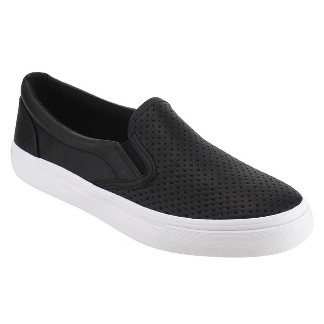 women's perforated slip on shoes