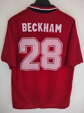 MANCHESTER UNITED 1994-1996 Beckham 28 Sharp camiseta shirt trikot maglia M