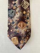 Christian Dior Men's Necktie Tie Silk Multicolor Abstract Geometric Made in USA