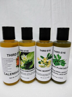 Herbal Infused Oils Wild Crafted and Pure Organic Natural Apothecary 1oz ,4oz