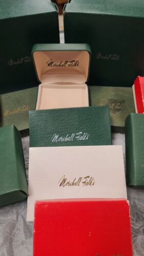 Vtg 13 Marshall Fields Green,White , Red Empty Boxes Size Varies - Picture 3 of 12