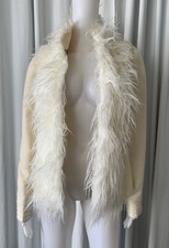 Gattinoni Roma Beige Jacket With Faux Fur Trims Size 6