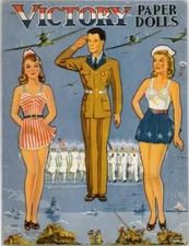 VINTAGE UNCUT 1943 VICTORY PAPER DOLLS~RARE WORLD WAR II SET~#1 TOP REPRODUCTION