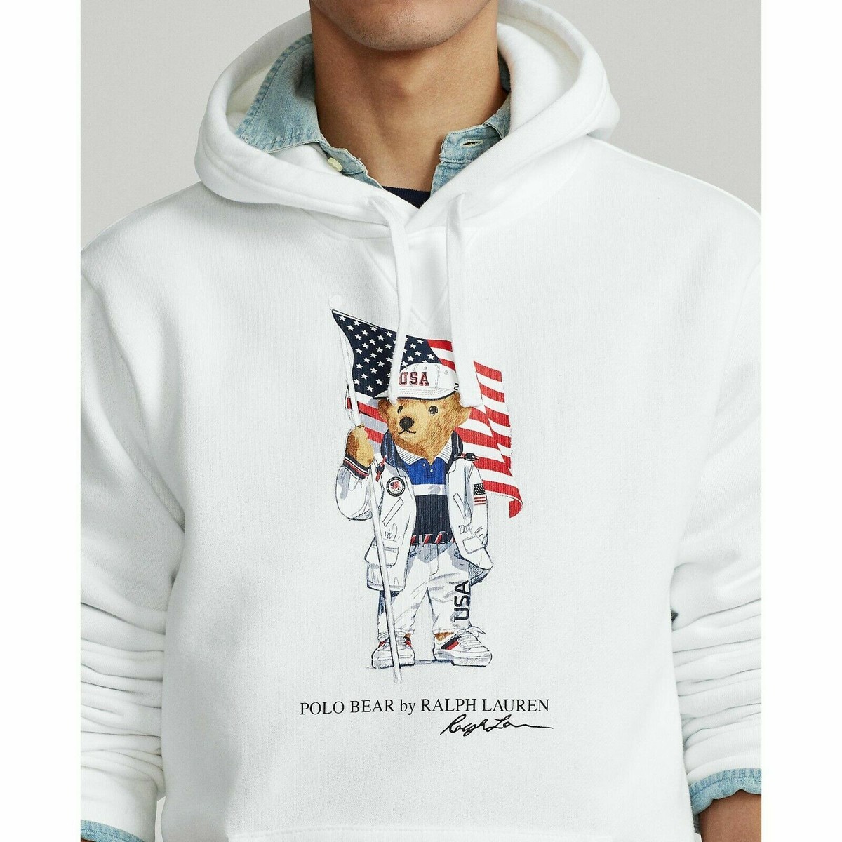 Polo Ralph Lauren Men 2020 Olympic Team USA Flag Polo Bear