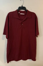 Mens Medium Shirt Cutter And Buck Golf Shirt Red Short Sleeves 