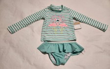 NWT Carter's Flamingo Rashguard Swimsuit 2PC 3T Toddler Girl