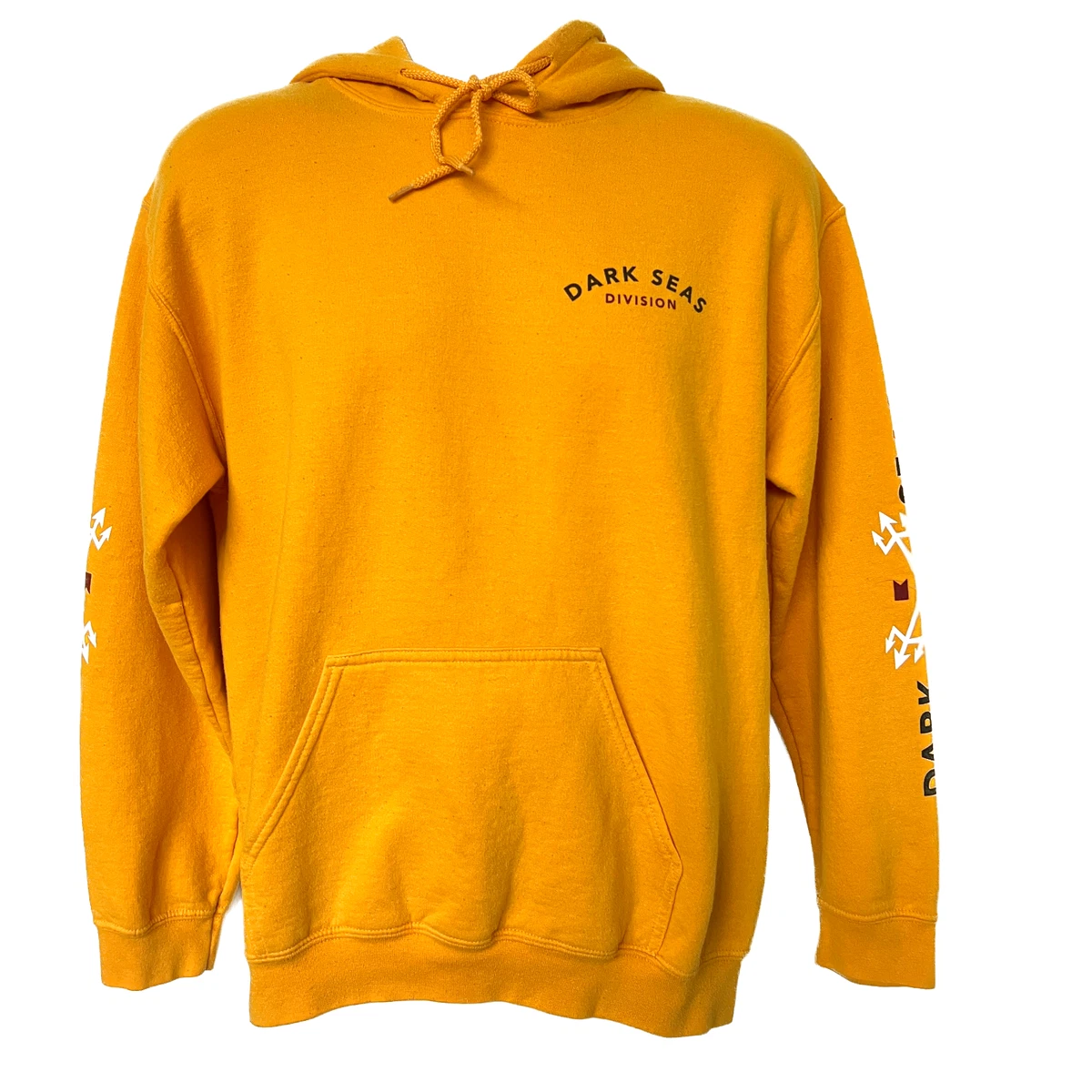 Dark Seas Division Hoodie Bright Yellow Mens M Cotton Blend