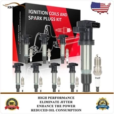 8 Ignition Coils & Spark Plugs Kit For Buick Lucerne 4.6L Cadillac DTS 2007-2011