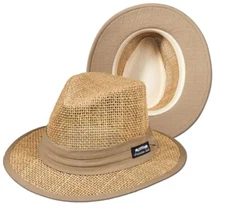 Panama Jack Matte Seagrass Safari Hat Choose Mens Size M-L-XL 2.5" Brim Tan Band