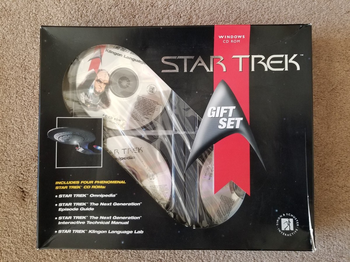 Star Trek Gift Set 4 CD Rom TECH MANUAL/KLINGON/OMNIPEDIA/NEXT GEN 