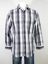 SOR men's long sleeve shirt size 39/grey white check mint condition Q 9316